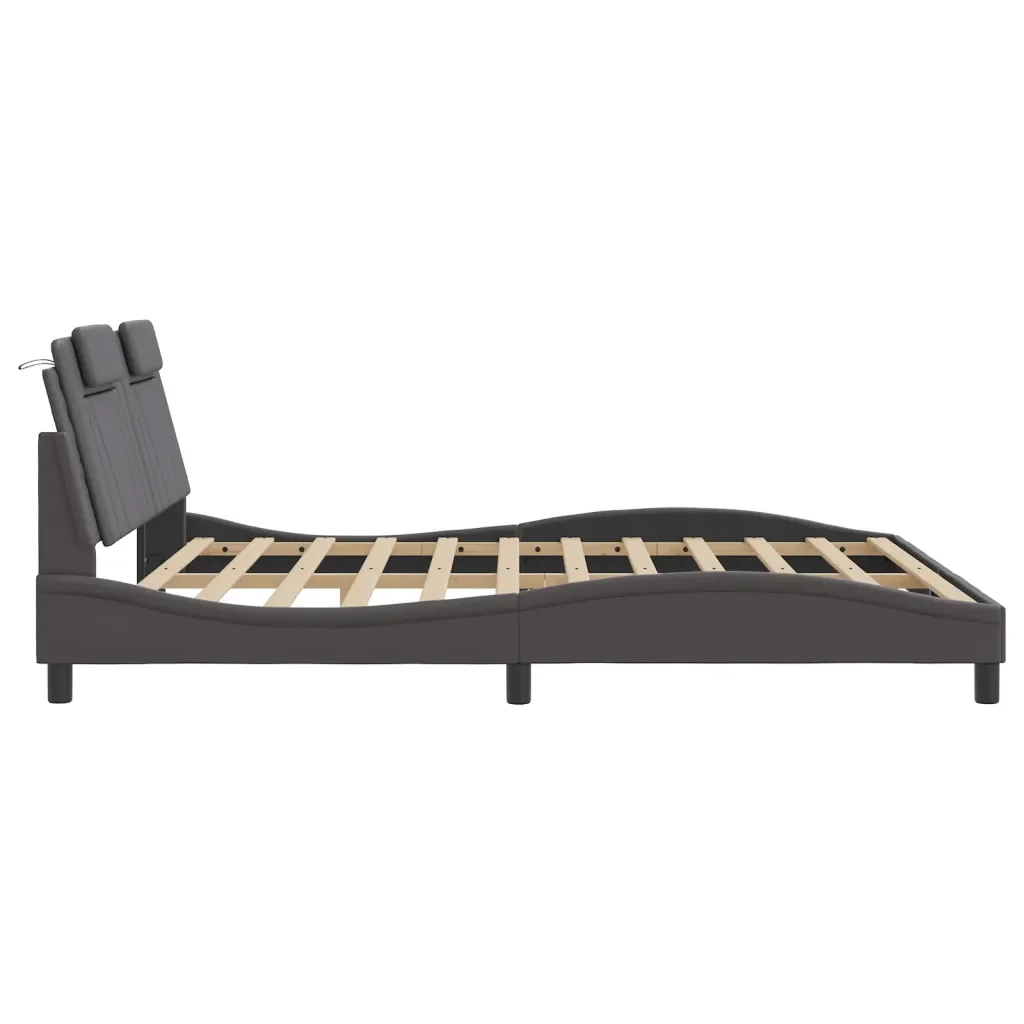 Letto matrimoniale | Letto per adulti | Giroletto Viana con LED senza Materasso Grigio 180x200 cm - Image 9