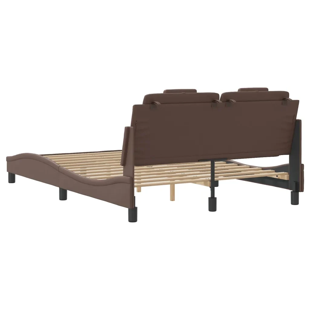 Letto matrimoniale | Letto per adulti | Giroletto Viana con LED senza Materasso Marrone 140x190 cm - Image 10