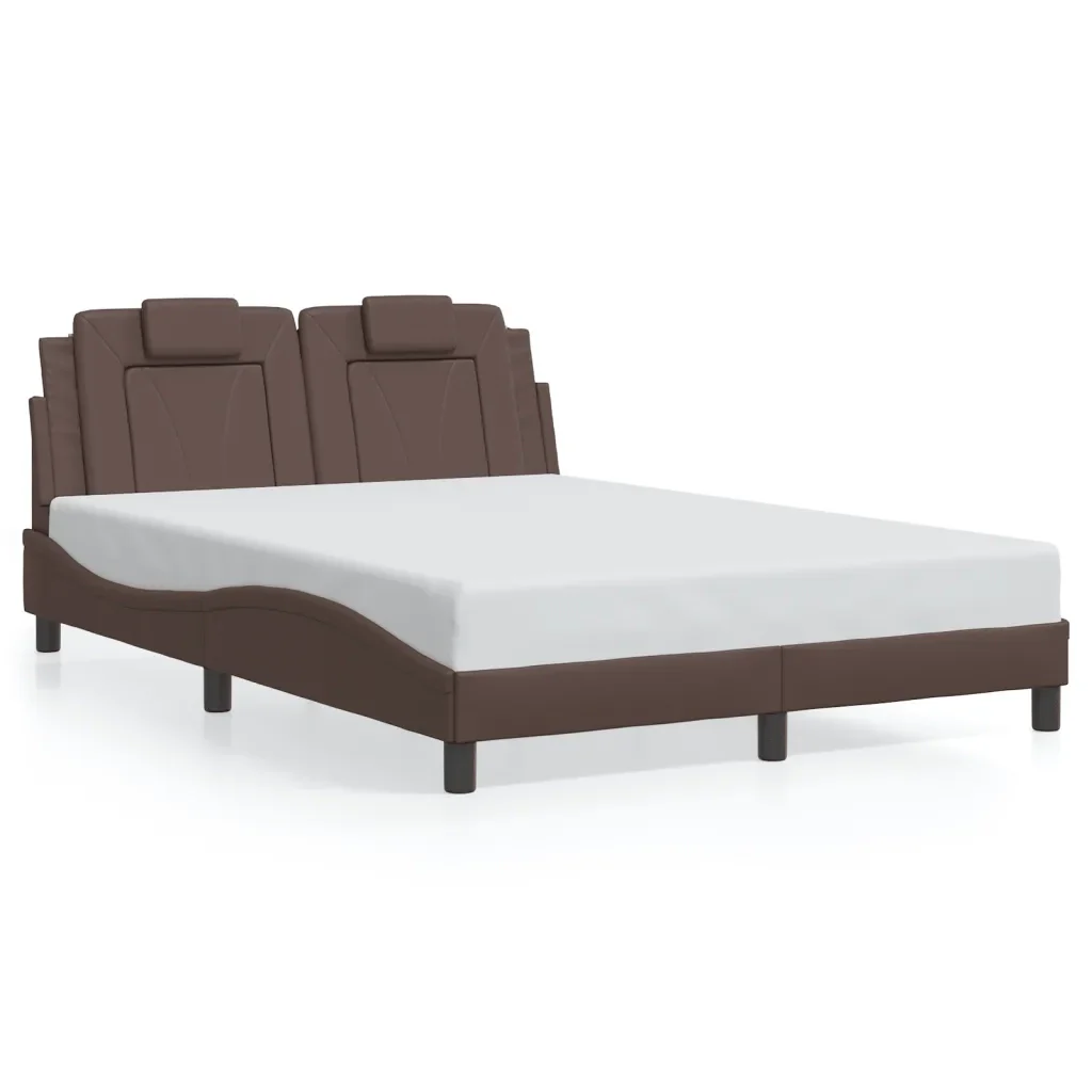 Letto matrimoniale | Letto per adulti | Giroletto Viana con LED senza Materasso Marrone 140x190 cm - Image 5