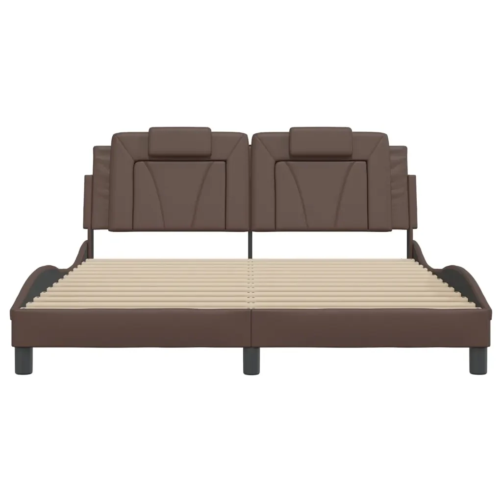 Letto matrimoniale | Letto per adulti | Giroletto Viana con LED senza Materasso Marrone 160x200 cm - Image 6