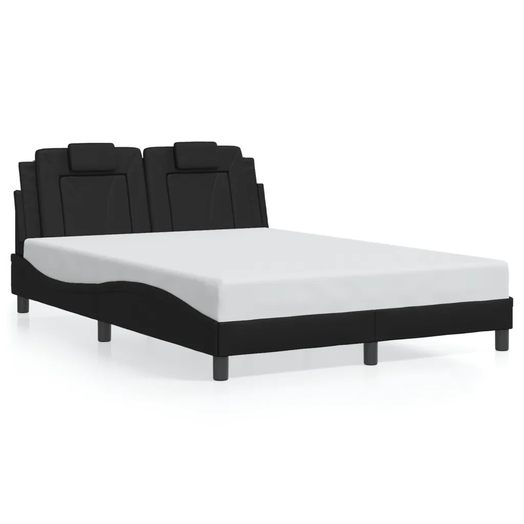 Letto matrimoniale | Letto per adulti | Giroletto Viana con LED senza Materasso Nero 140x190 cm - Image 5