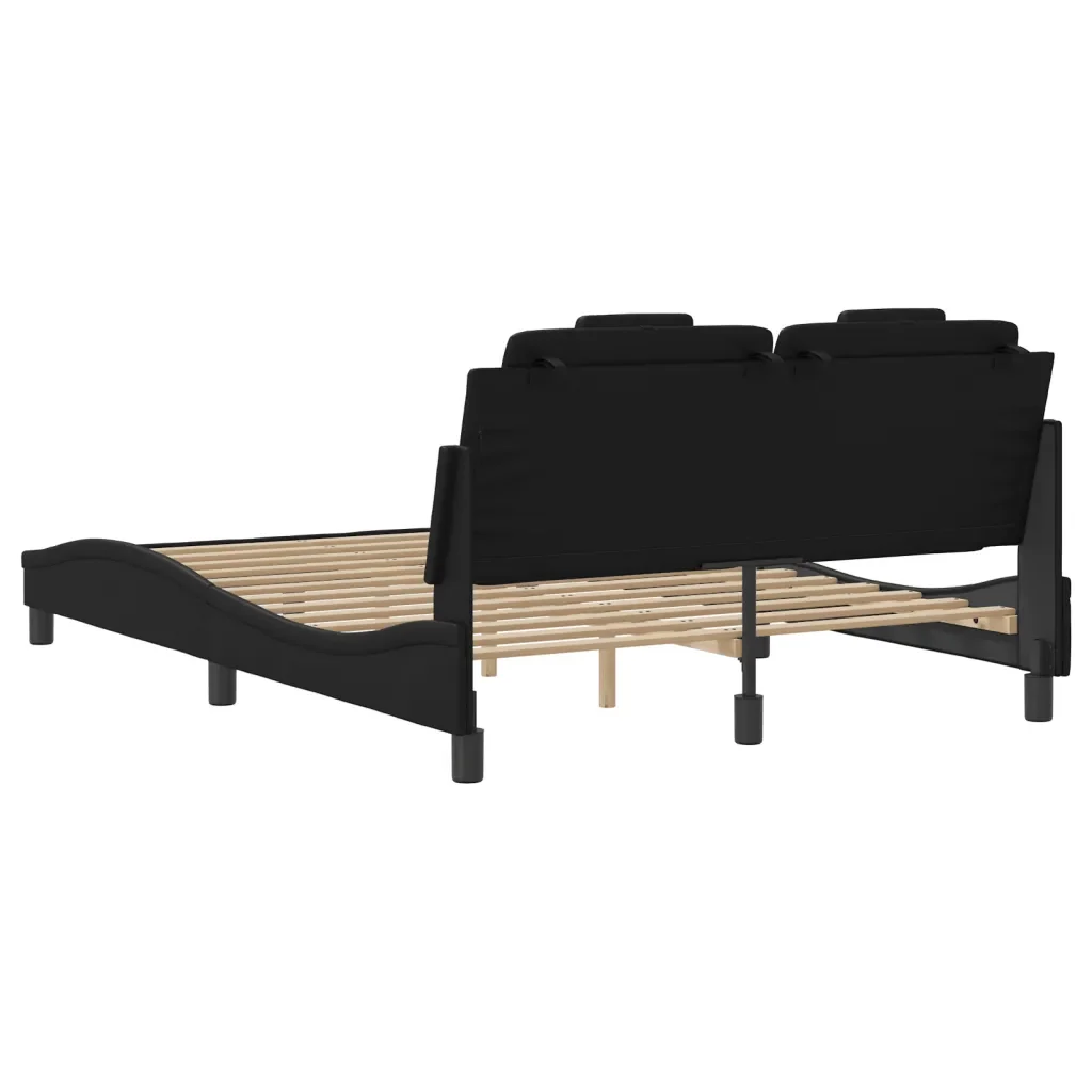 Letto matrimoniale | Letto per adulti | Giroletto Viana con LED senza Materasso Nero 140x200 cm - Image 10