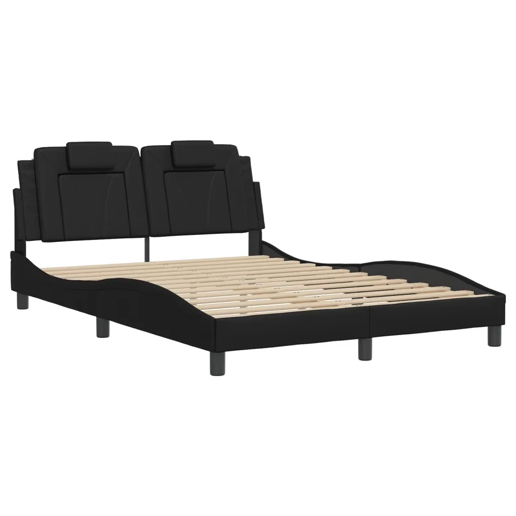 Letto matrimoniale | Letto per adulti | Giroletto Viana con LED senza Materasso Nero 140x200 cm - Image 4