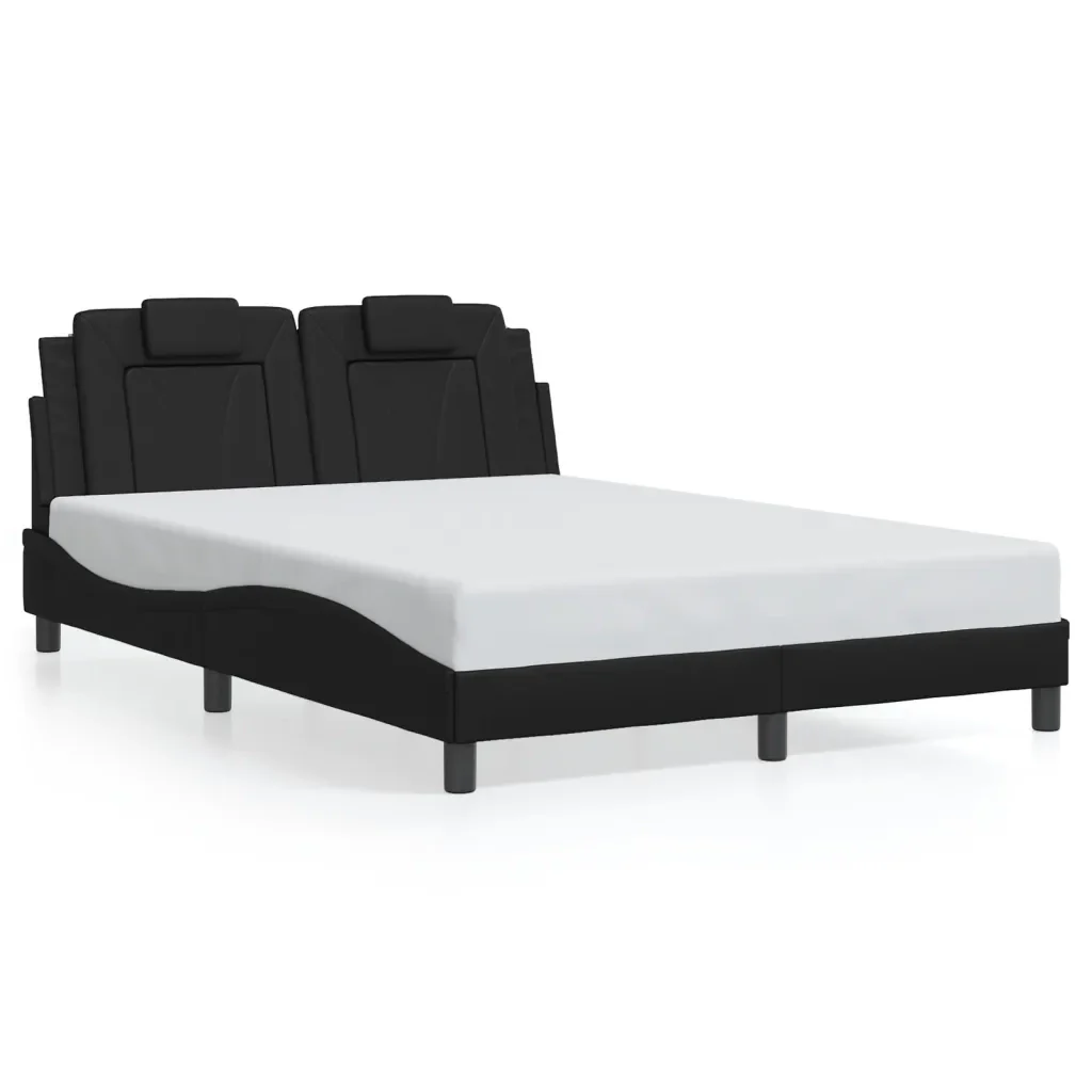 Letto matrimoniale | Letto per adulti | Giroletto Viana con LED senza Materasso Nero 140x200 cm - Image 5