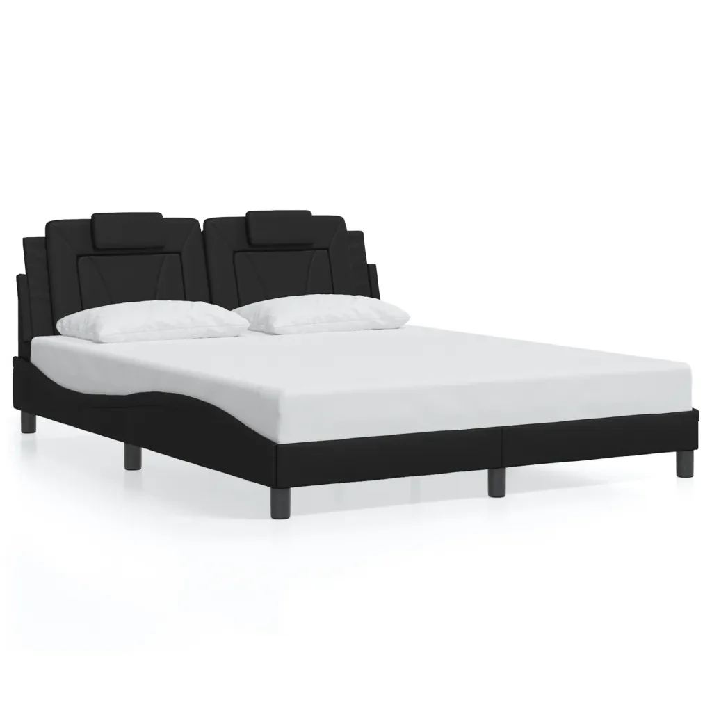 Letto matrimoniale | Letto per adulti | Giroletto Viana con LED senza Materasso Nero 160x200 cm - Image 5