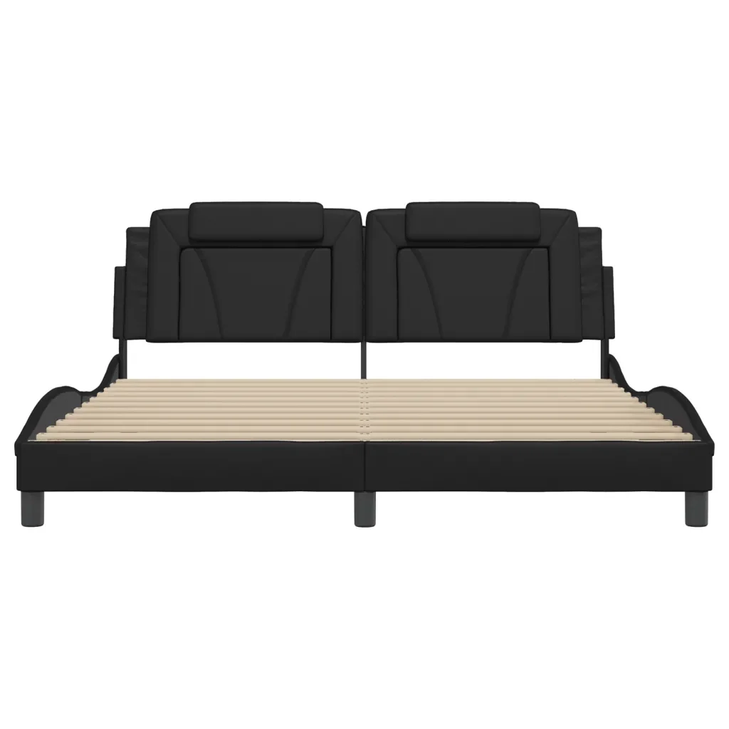Letto matrimoniale | Letto per adulti | Giroletto Viana con LED senza Materasso Nero 180x200 cm - Image 6