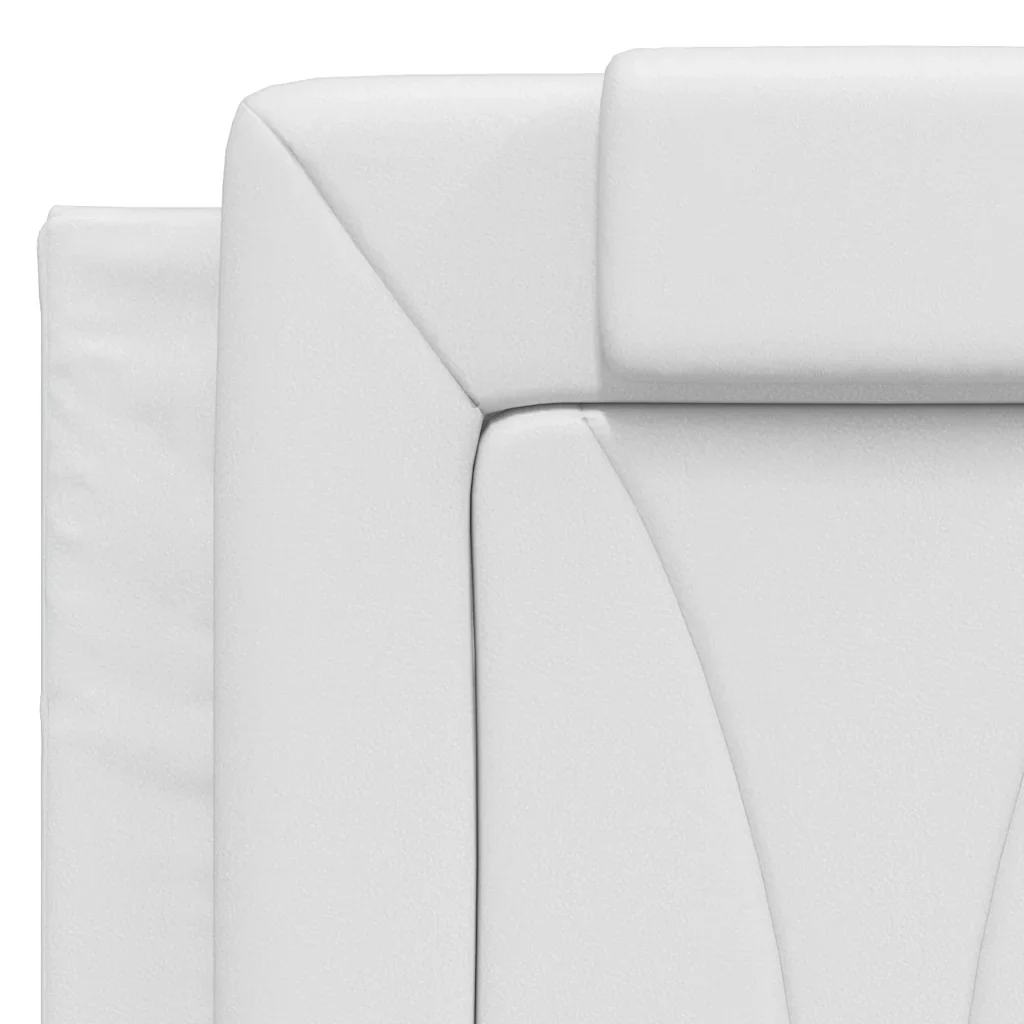 Letto matrimoniale | Letto per adulti | Giroletto Viana senza Materasso Bianco 120x200 cm in Similpelle - Image 9