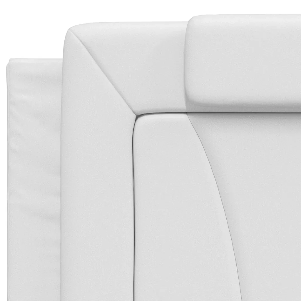 Letto matrimoniale | Letto per adulti | Giroletto Viana senza Materasso Bianco 200x200 cm in Similpelle - Image 9