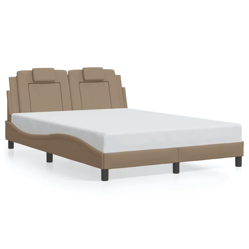 Letto matrimoniale | Letto per adulti | Giroletto Viana senza Materasso Cappuccino 120x200 cm in Similpelle