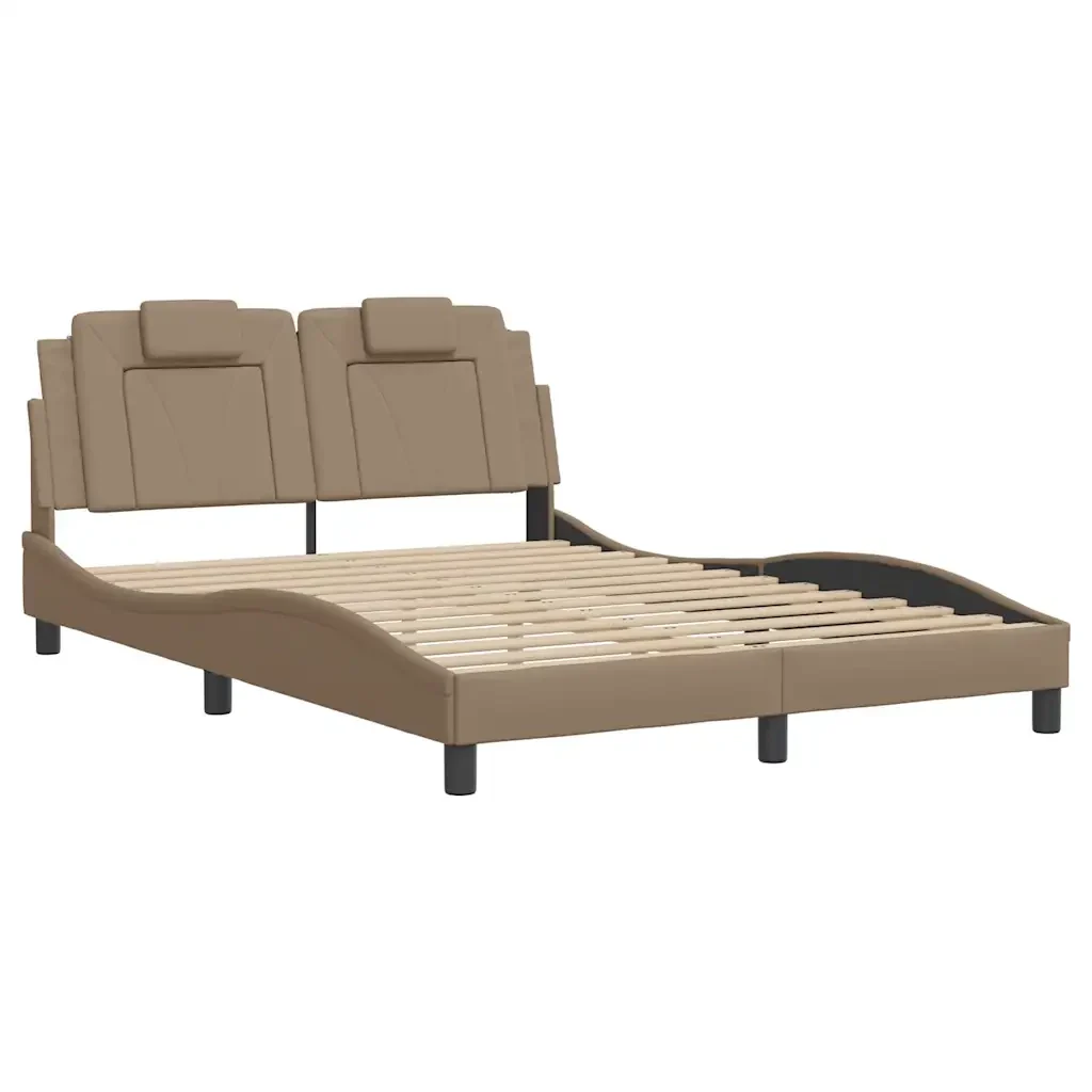 Letto matrimoniale | Letto per adulti | Giroletto Viana senza Materasso Cappuccino 120x200 cm in Similpelle - Image 4