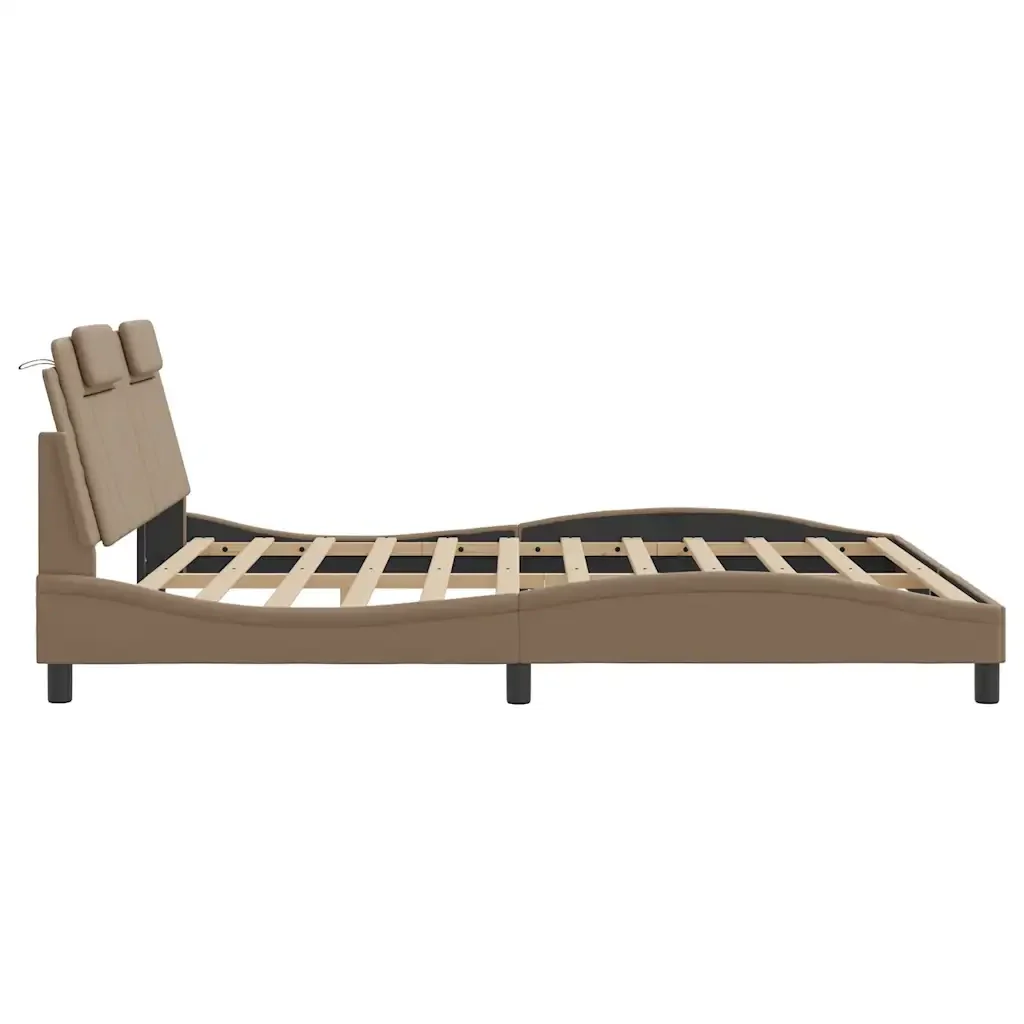 Letto matrimoniale | Letto per adulti | Giroletto Viana senza Materasso Cappuccino 180x200 cm in Similpelle - Image 7