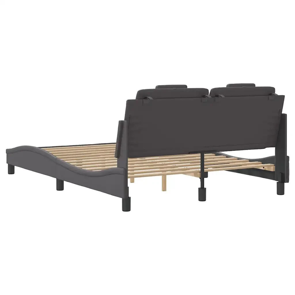 Letto matrimoniale | Letto per adulti | Giroletto Viana senza Materasso Crema 120x200 cm in Similpelle - Image 6