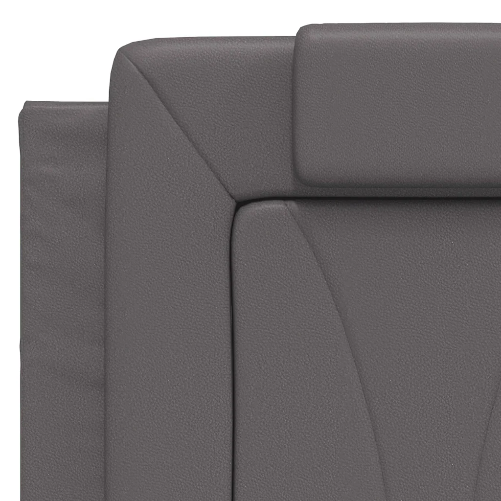 Letto matrimoniale | Letto per adulti | Giroletto Viana senza Materasso Grigio 140x200 cm in Similpelle - Image 9