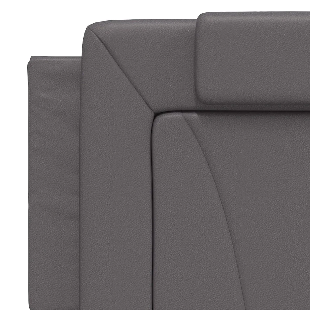 Letto matrimoniale | Letto per adulti | Giroletto Viana senza Materasso Grigio 160x200 cm in Similpelle - Image 9