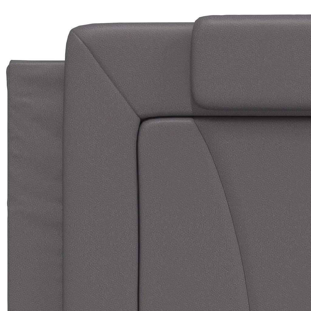 Letto matrimoniale | Letto per adulti | Giroletto Viana senza Materasso Grigio 200x200 cm in Similpelle - Image 9