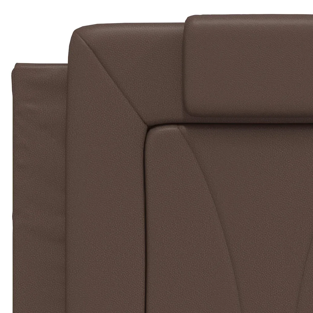 Letto matrimoniale | Letto per adulti | Giroletto Viana senza Materasso Marrone 140x190 cm in Similpelle - Image 9