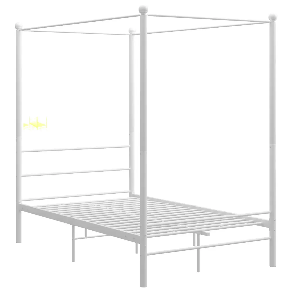 Letto matrimoniale | Letto per adulti | Letto a Baldacchino Bianco in Metallo 120x200 cm