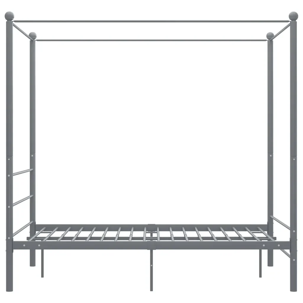Letto matrimoniale | Letto per adulti | Letto a Baldacchino Grigio in Metallo 120x200 cm - Image 4