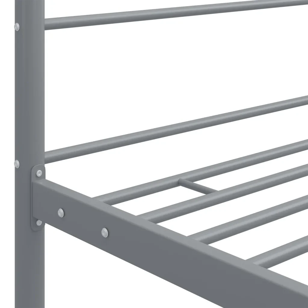 Letto matrimoniale | Letto per adulti | Letto a Baldacchino Grigio in Metallo 140x200 cm - Image 5