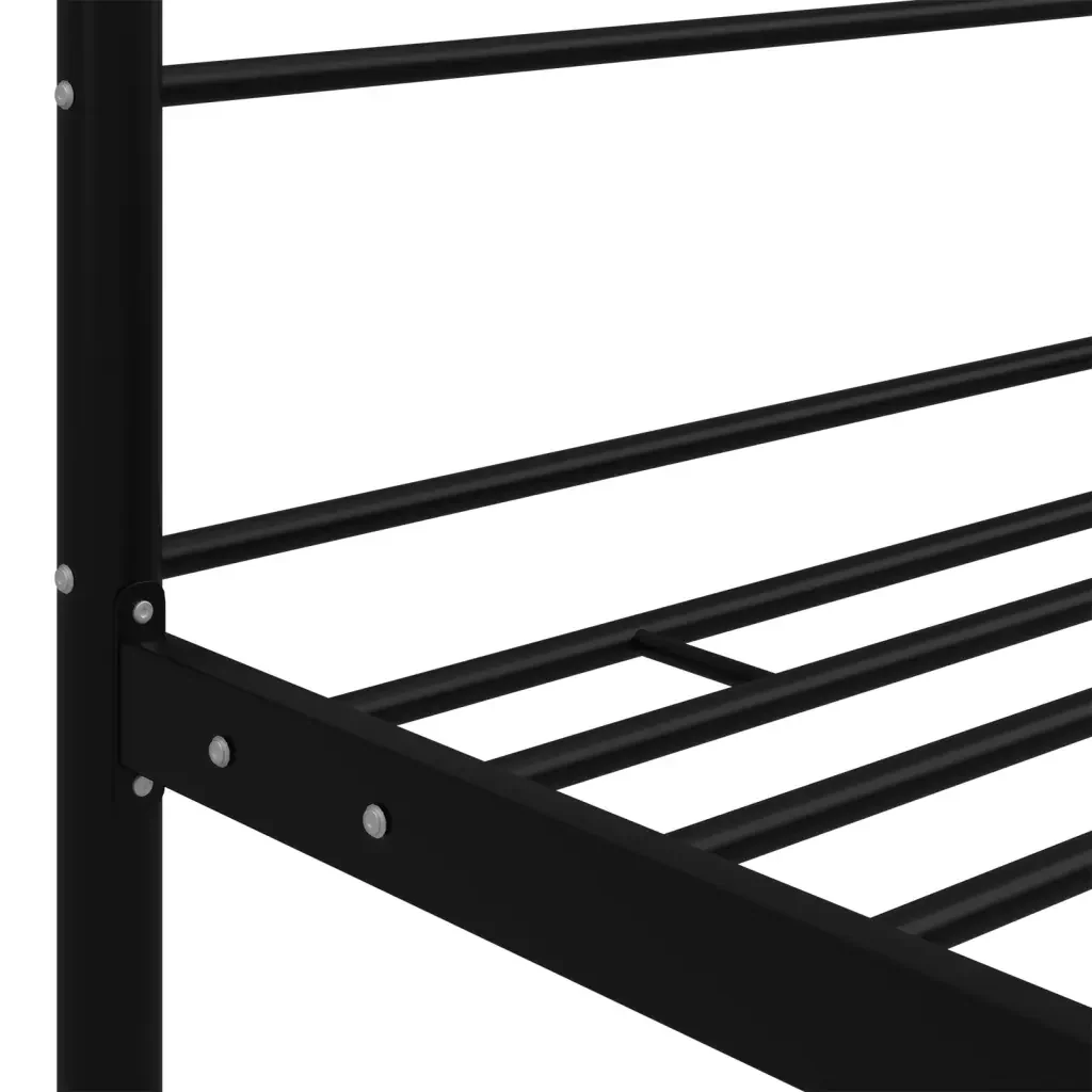 Letto matrimoniale | Letto per adulti | Letto a Baldacchino Nero in Metallo 200x200 cm - Image 5