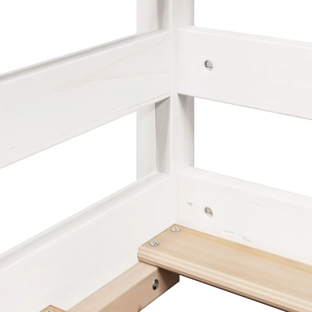 Letto per Bambini con Tetto Bianco 90x190cm Legno Massello Pino 847007 - Image 7