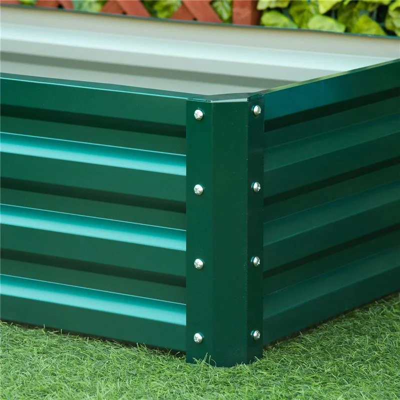 LETTO PER ORTO RIALZATO A FONDO APERTO CON RIVESTIMENTO, IN ACCIAIO ZINCATO, 120X60X30.5 CM, VERDE - Image 5
