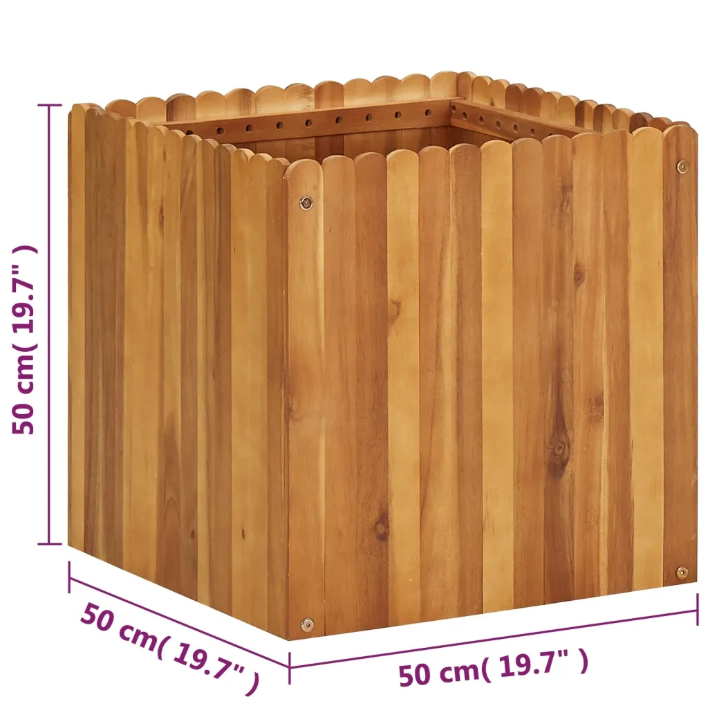 Letto Rialzato da Giardino 50x50x50 cm Legno Massello di Acacia 45927 - Image 4