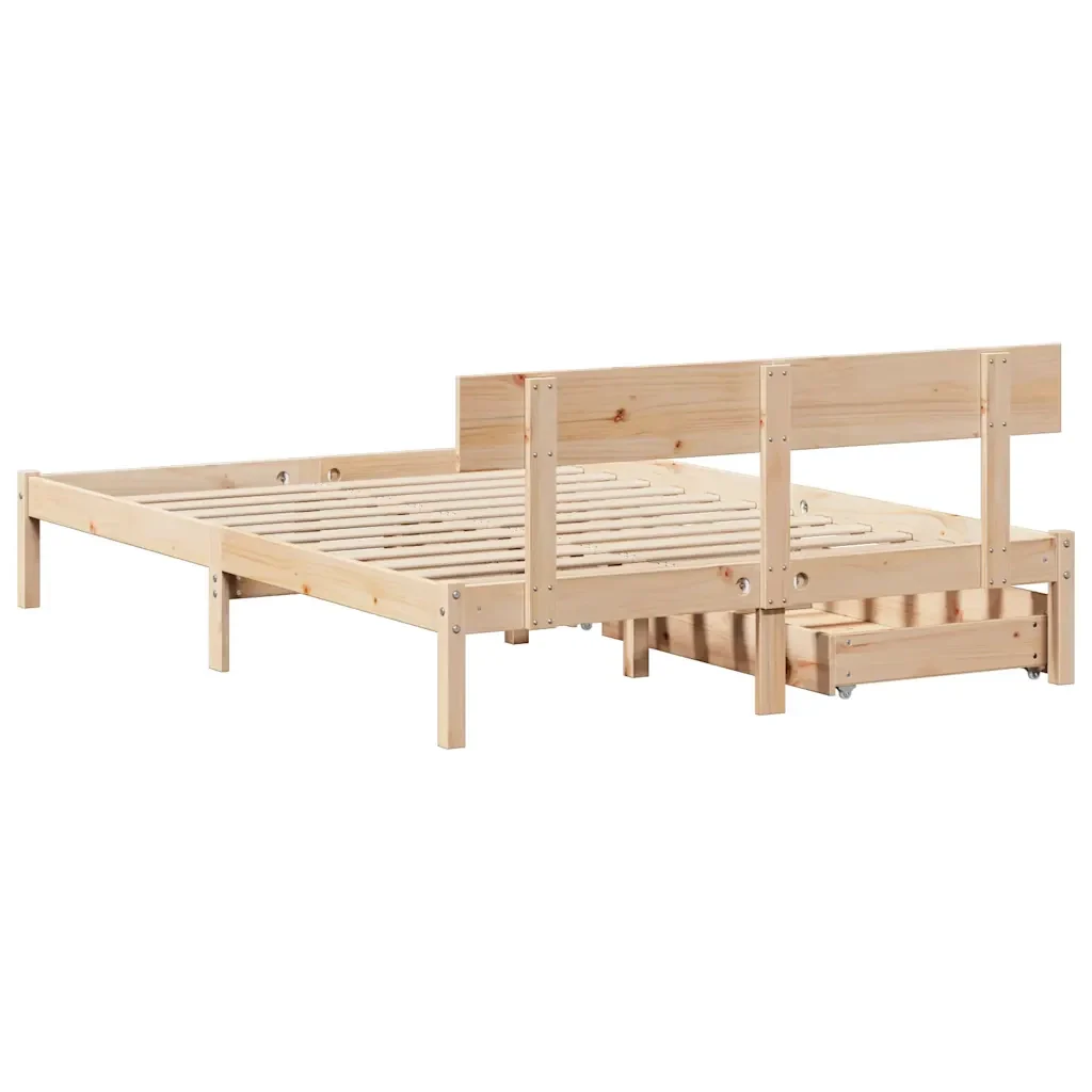 Letto senza Materasso 120x200 cm in Legno Massello di Pino 3301512 - Image 6
