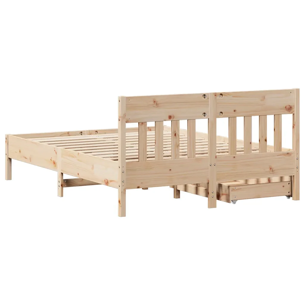 Letto senza Materasso 150x200 cm in Legno Massello di Pino 3301863 - Image 8
