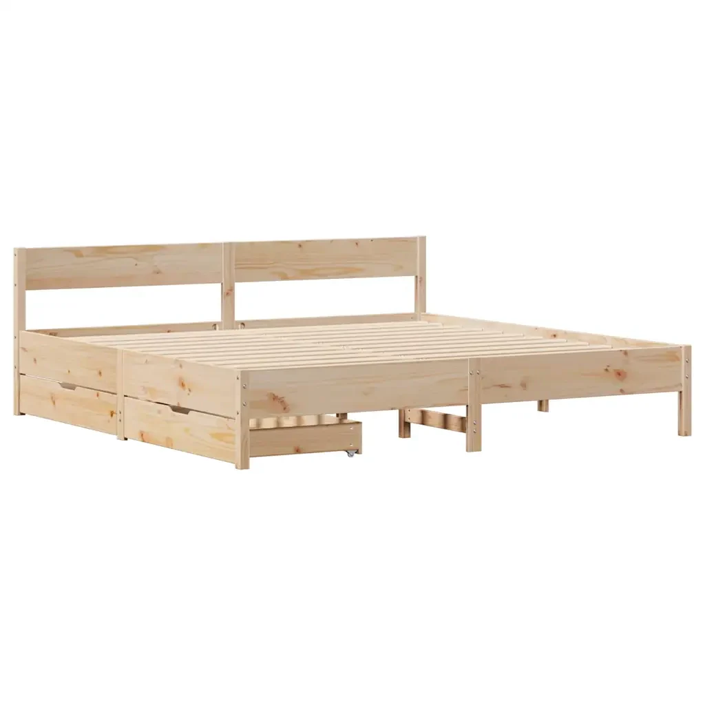 Letto senza Materasso 180x200 cm in Legno Massello di Pino 3301740 - Image 3