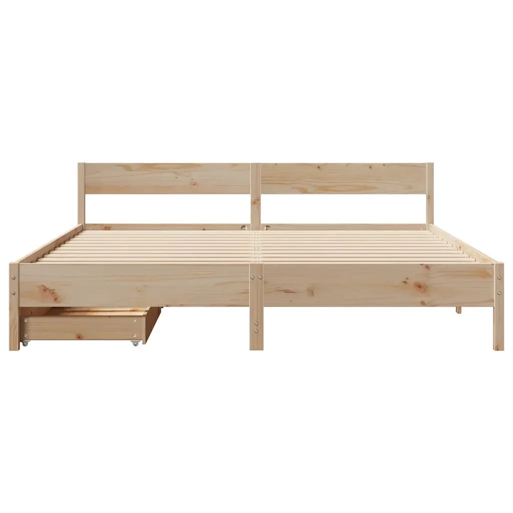 Letto senza Materasso 180x200 cm in Legno Massello di Pino 3301740 - Image 4