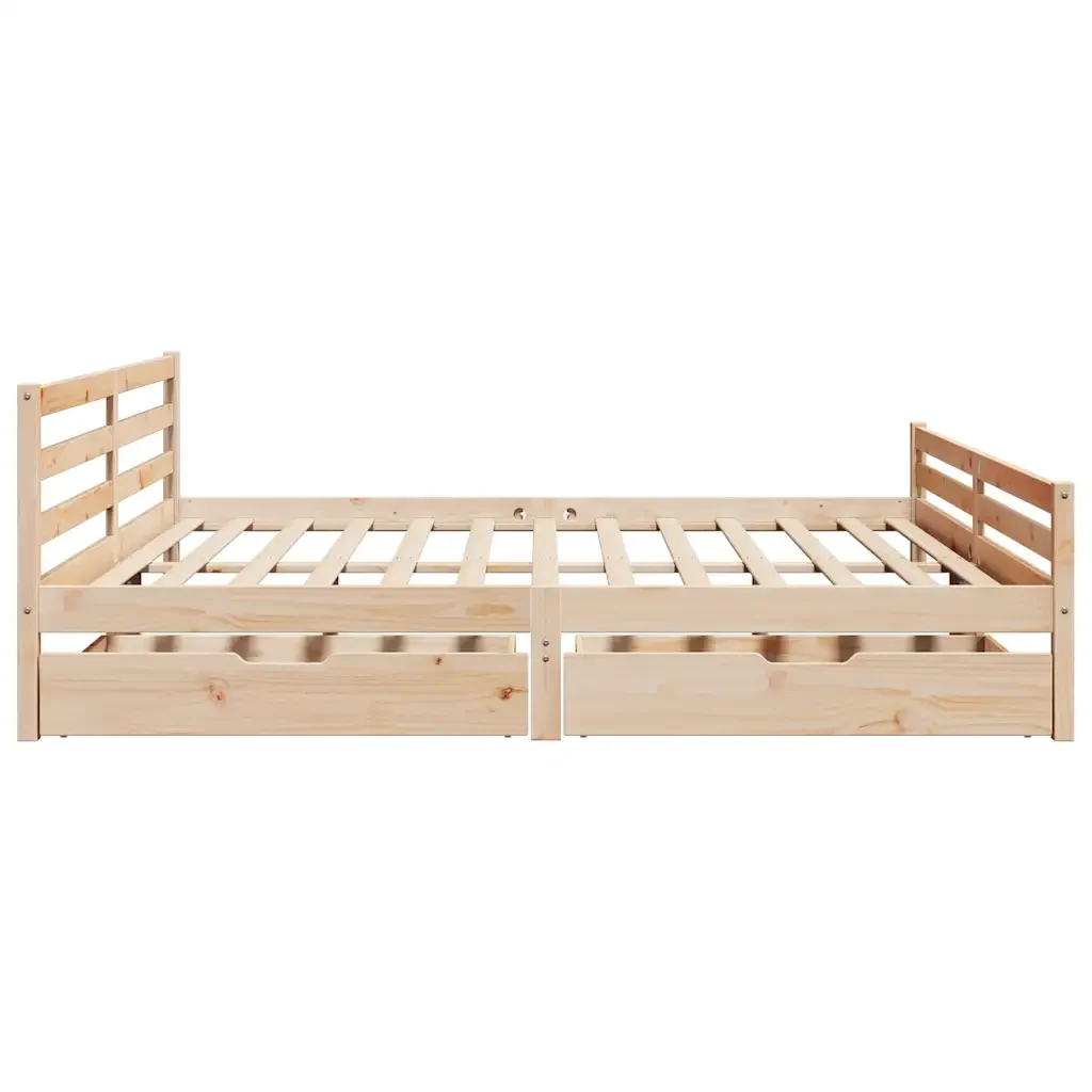 Letto senza Materasso 200x200 cm in Legno Massello di Pino 3301618 - Image 5