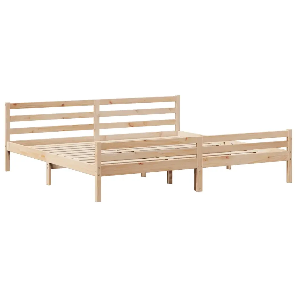 Letto senza Materasso 200x200 cm in Legno Massello di Pino 3301618 - Image 7