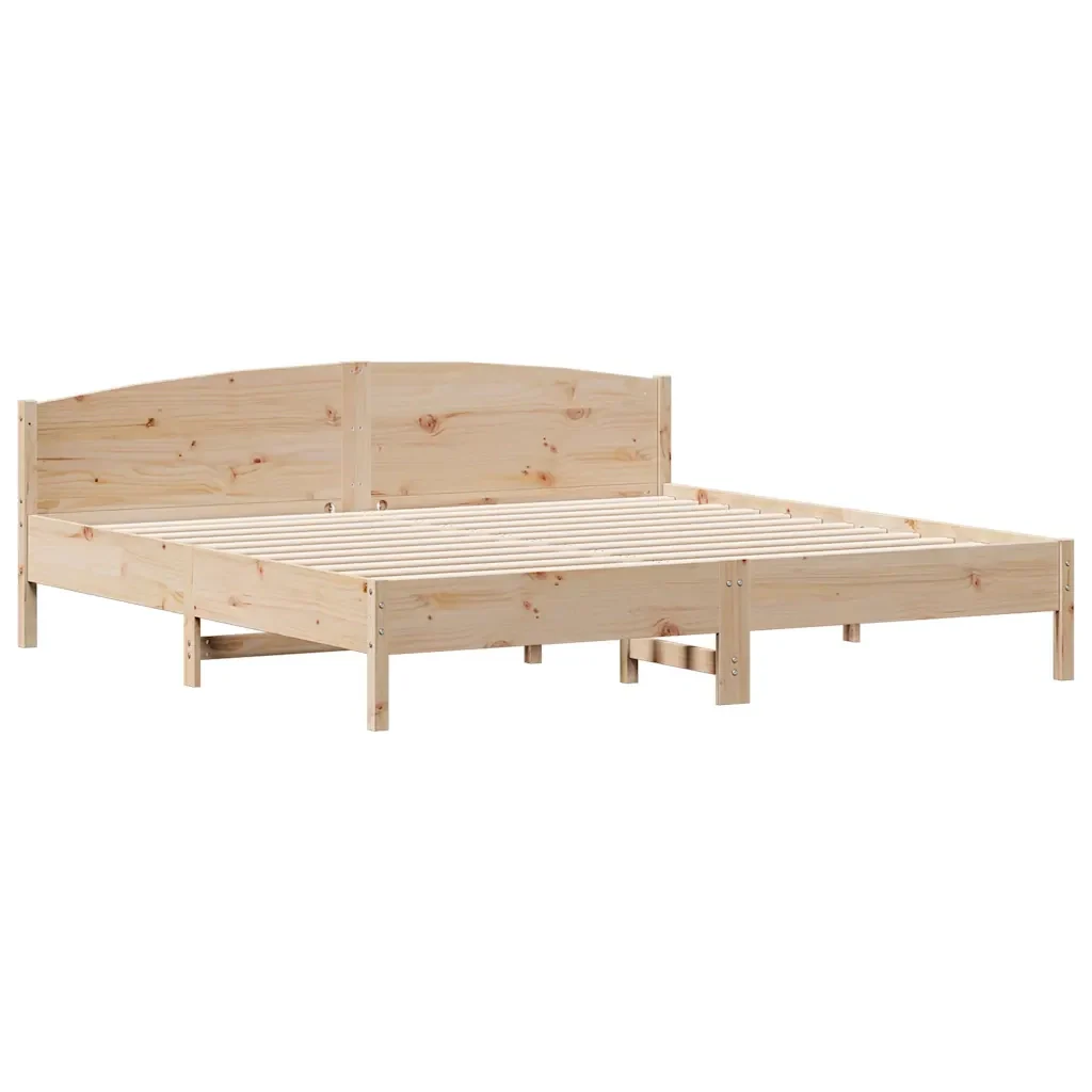 Letto senza Materasso 200x200 cm in Legno Massello di Pino 3301815 - Image 5
