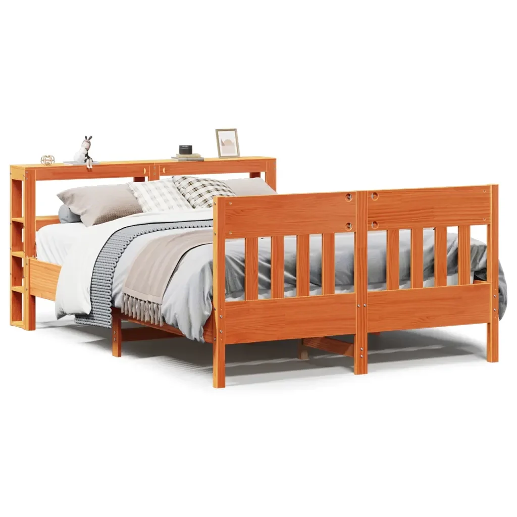 Letto senza Materasso Marrone Cera 150x200 cm in Legno di Pino - Image 2