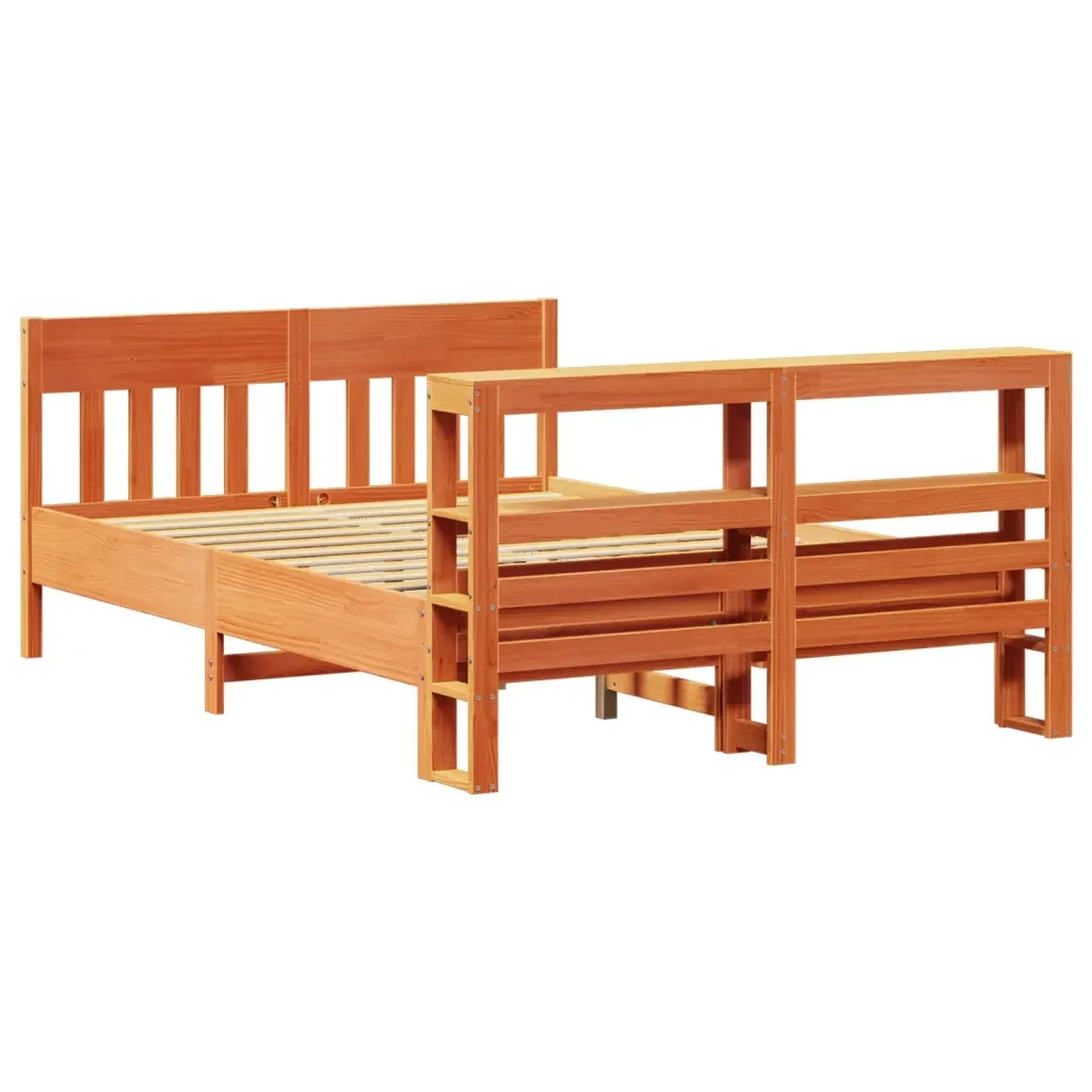 Letto senza Materasso Marrone Cera 150x200 cm in Legno di Pino - Image 5