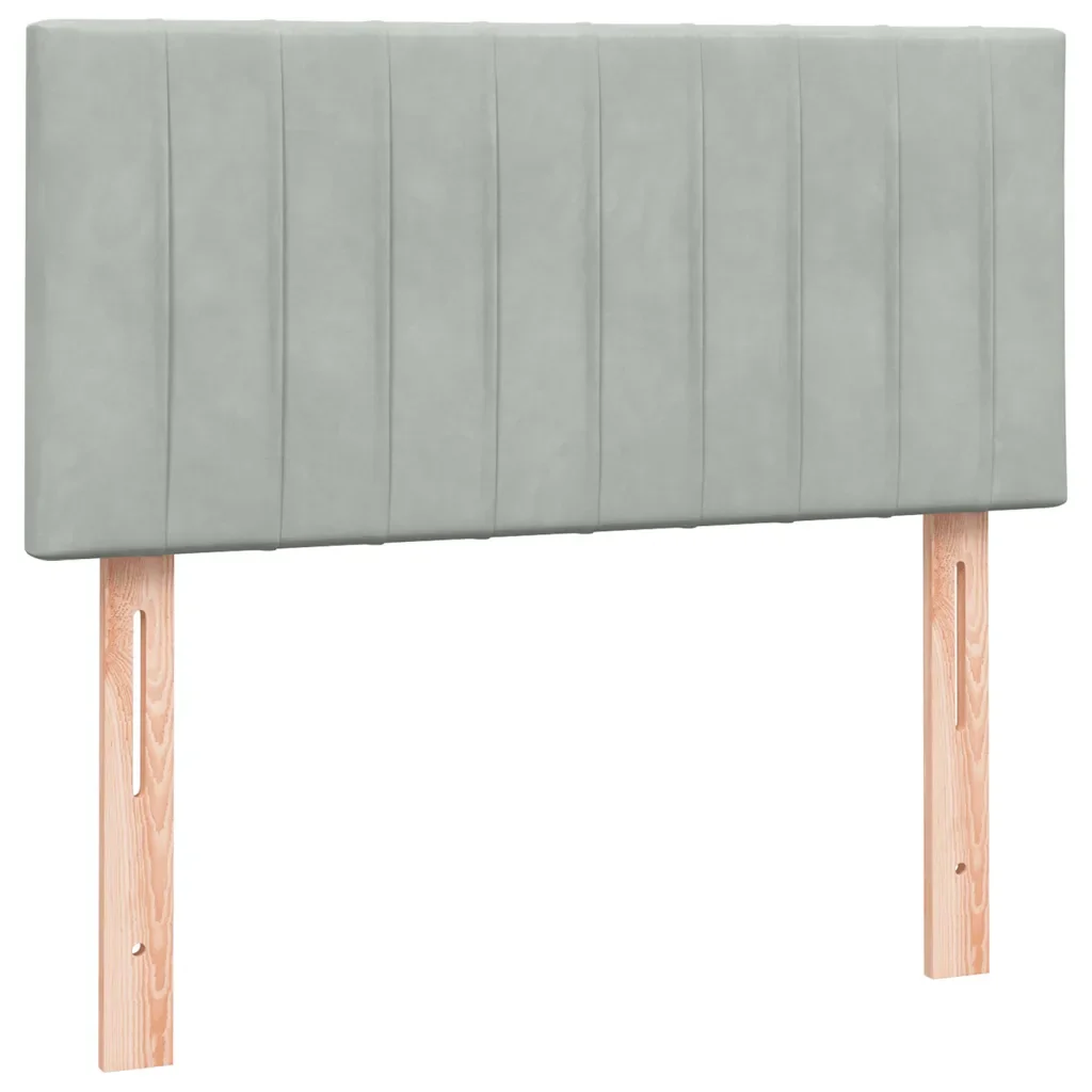 Letto singolo | Letto per adulti | Giroletto a Molle con Materasso grigio chiaro 90x210 cm Velluto - Image 6
