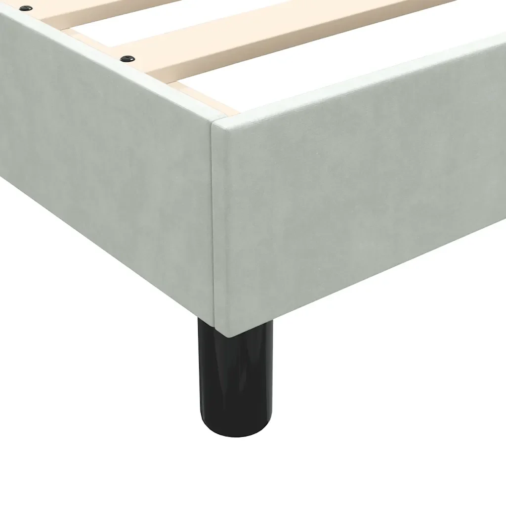 Letto singolo | Letto per adulti | Giroletto a Molle con Materasso grigio chiaro 90x210 cm Velluto - Image 10