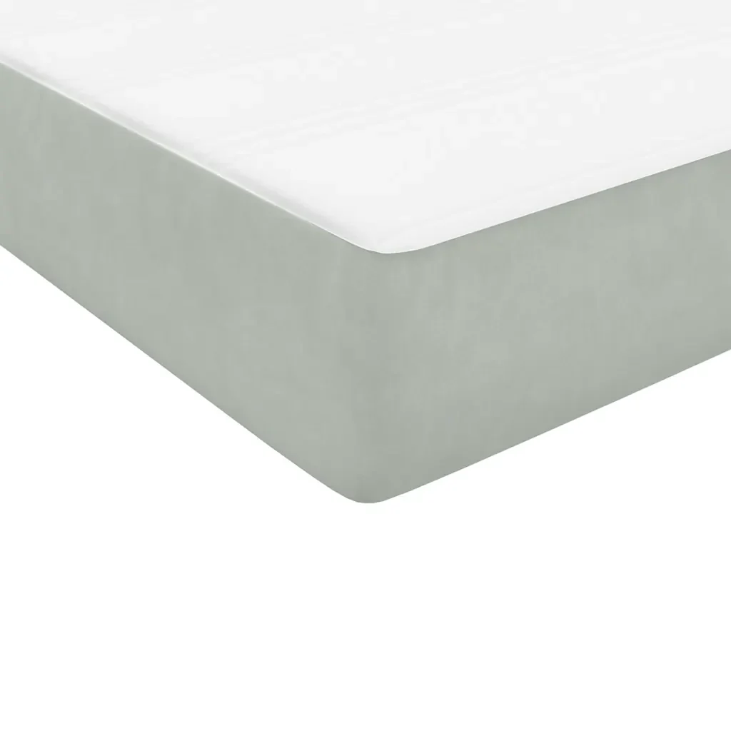 Letto singolo | Letto per adulti | Giroletto a Molle con Materasso grigio chiaro 90x210 cm Velluto - Image 9
