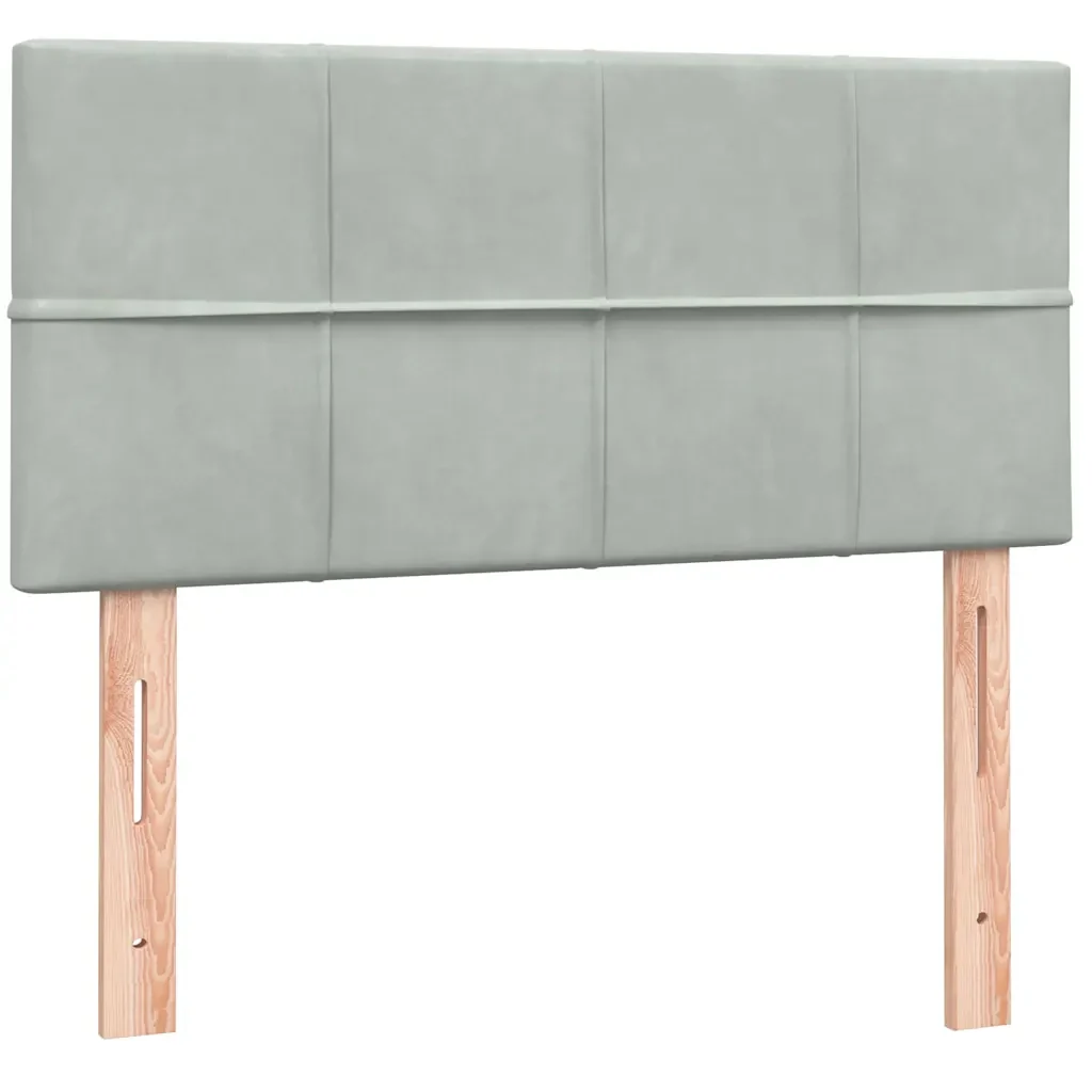 Letto singolo | Letto per adulti | Giroletto a Molle con Materasso grigio chiaro 90x210 cm Velluto - Image 7
