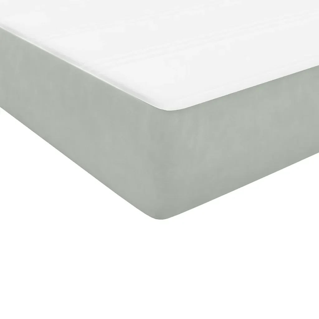 Letto singolo | Letto per adulti | Giroletto a Molle con Materasso grigio chiaro 90x210 cm Velluto - Image 9