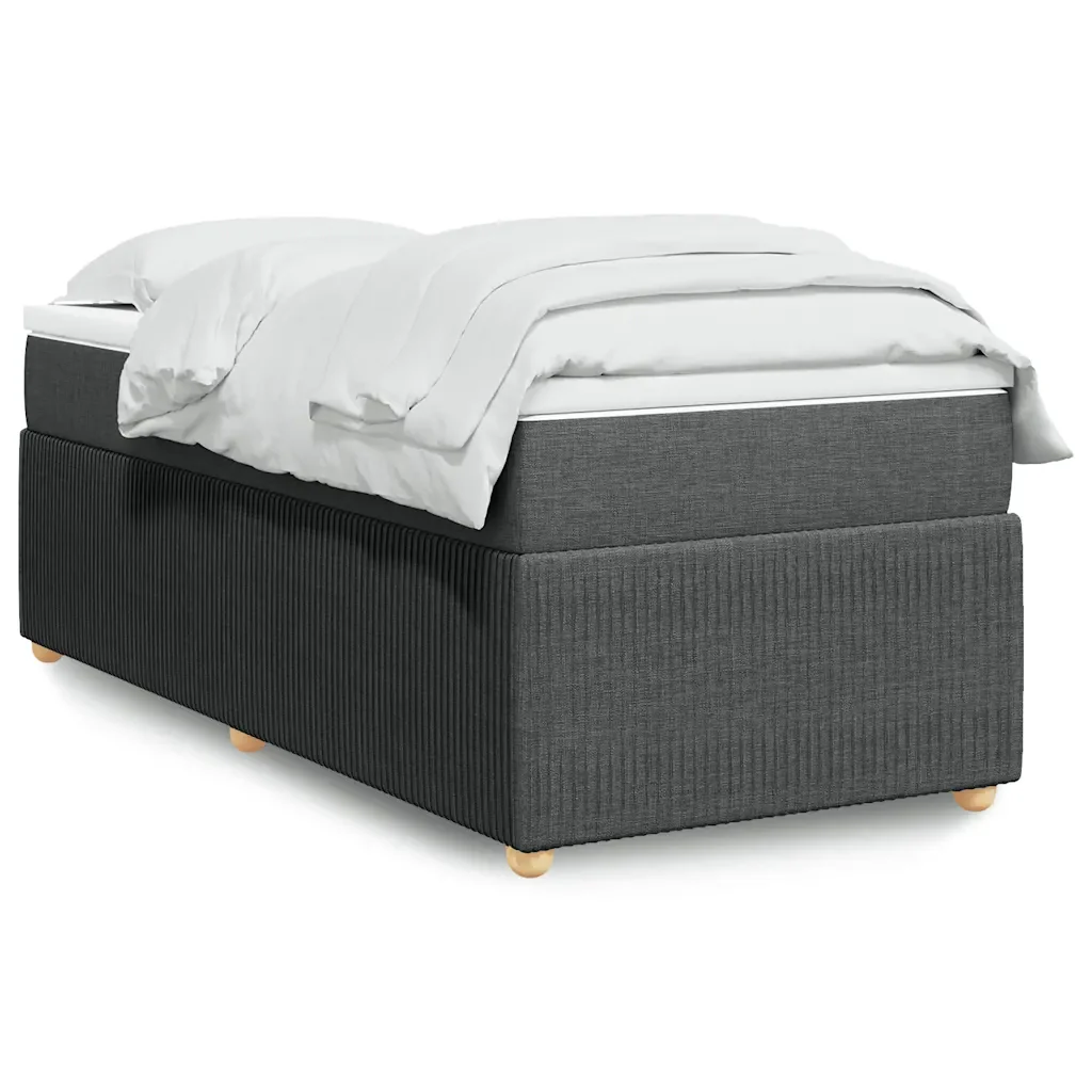 Letto singolo | Letto per adulti | Giroletto a Molle con Materasso Grigio Scuro 80x200 cm Tessuto - Image 2