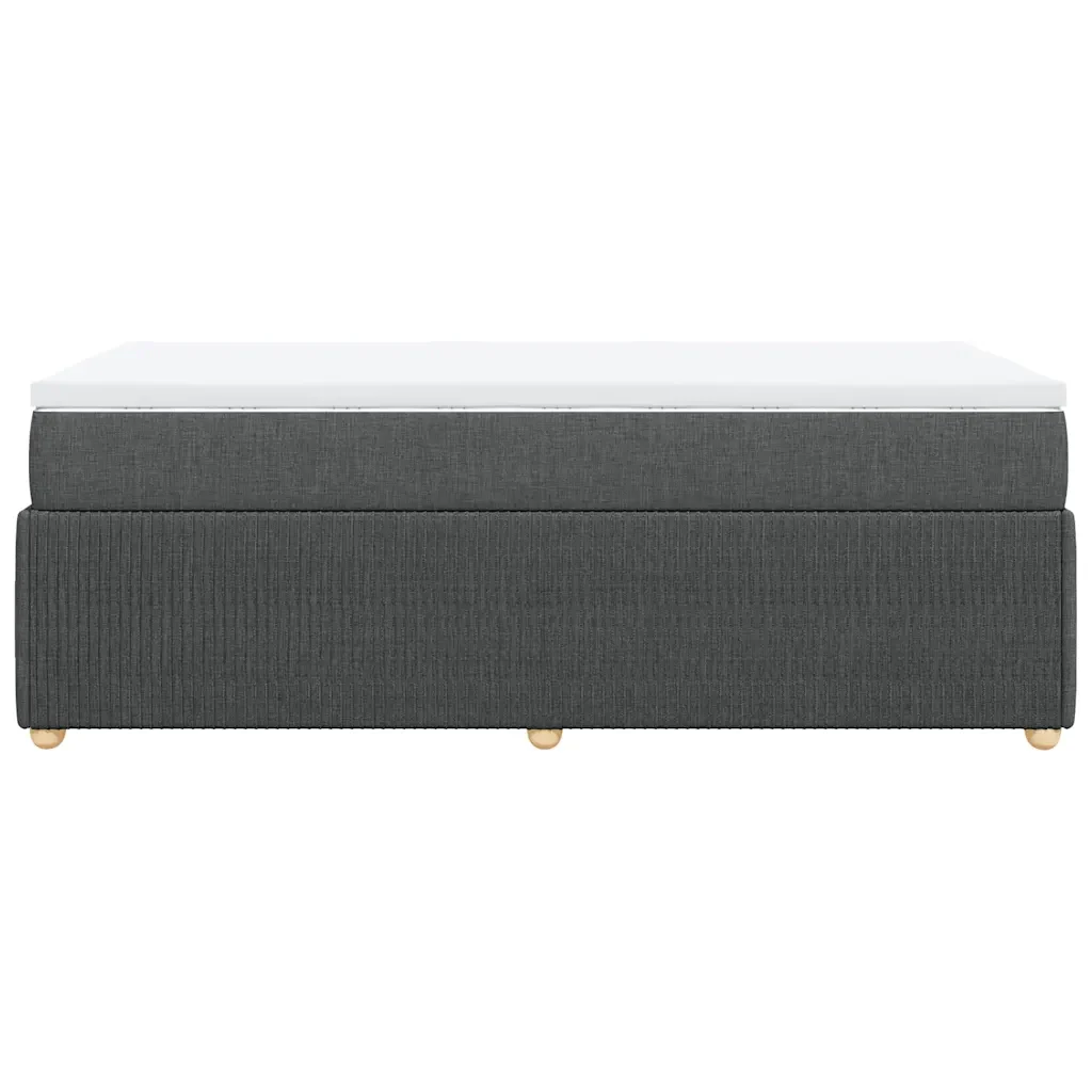 Letto singolo | Letto per adulti | Giroletto a Molle con Materasso Grigio Scuro 80x200 cm Tessuto - Image 5