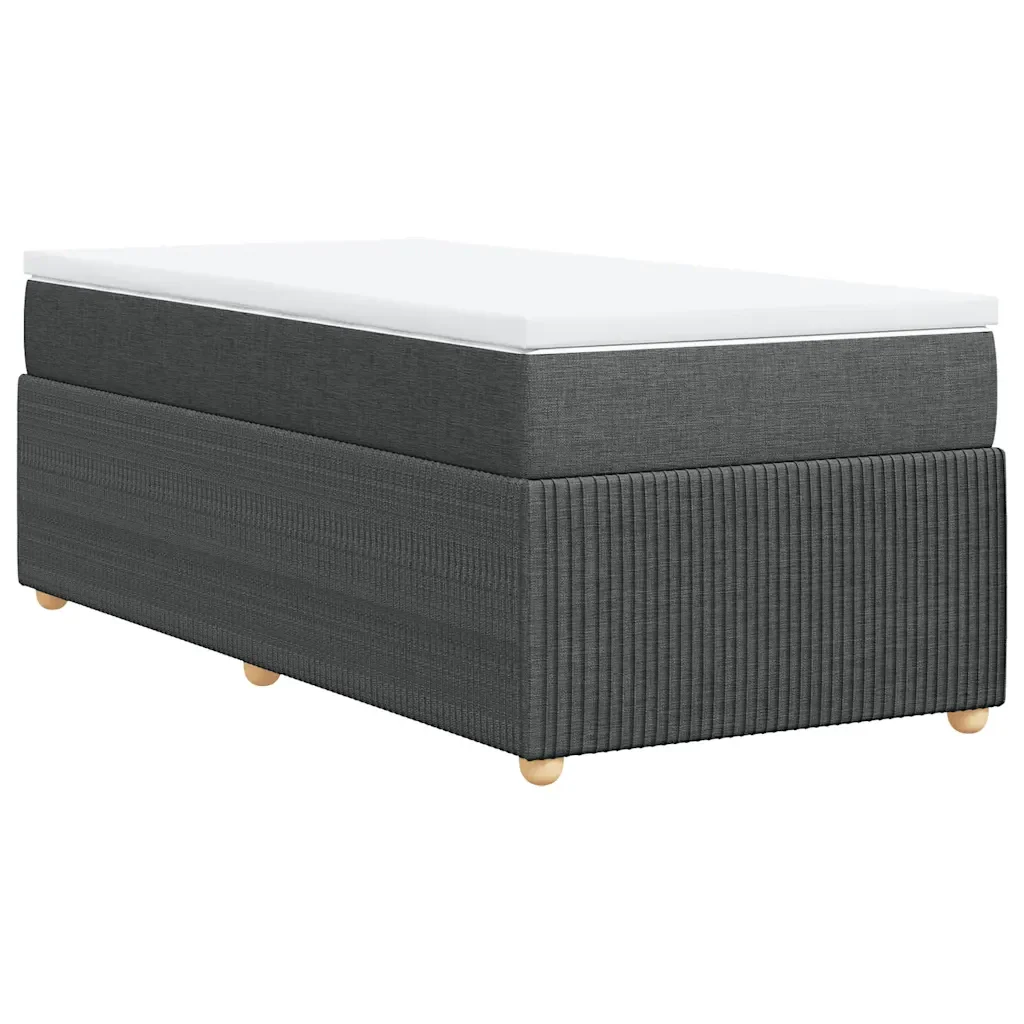 Letto singolo | Letto per adulti | Giroletto a Molle con Materasso Grigio Scuro 80x200 cm Tessuto - Image 6