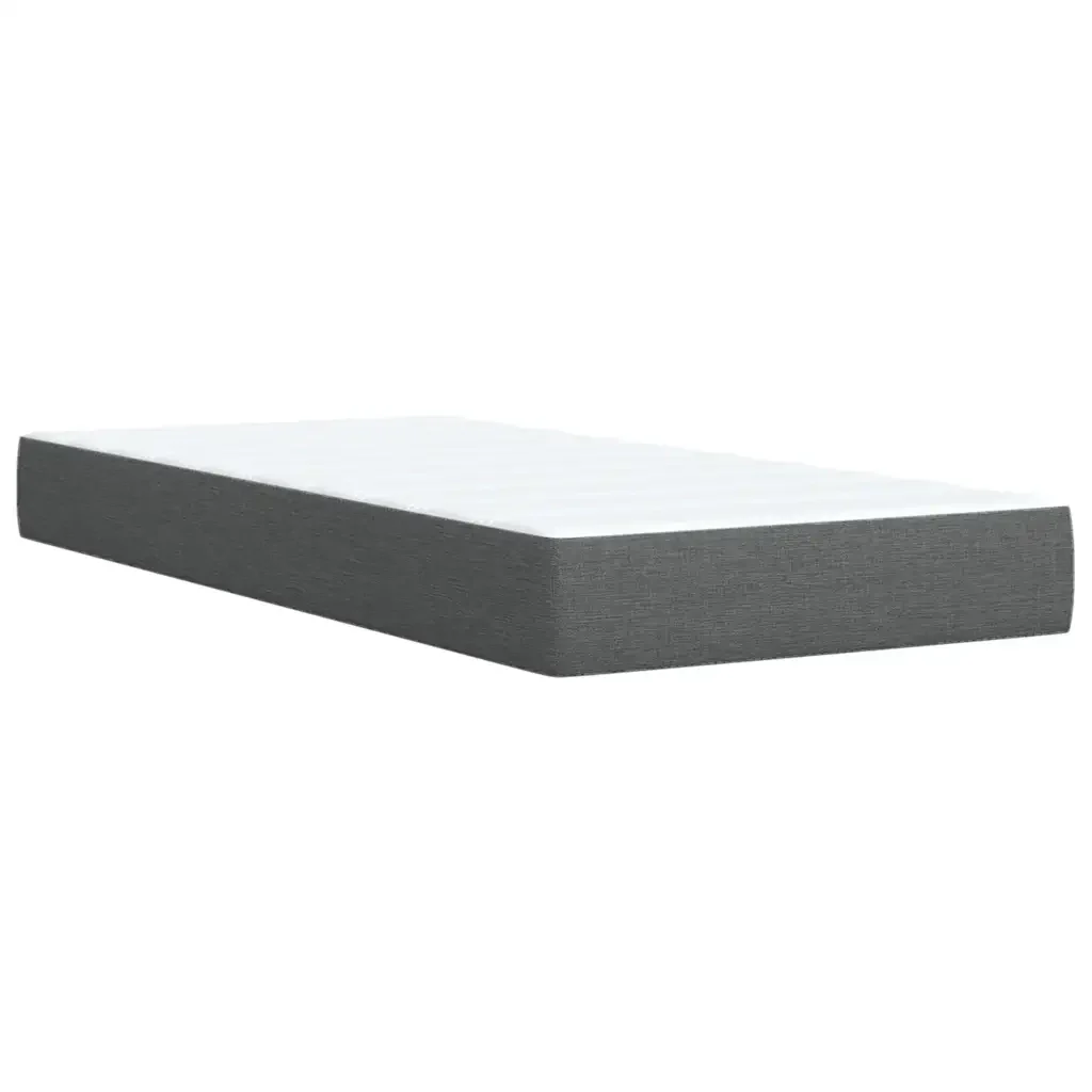 Letto singolo | Letto per adulti | Giroletto a Molle con Materasso Grigio Scuro 80x200 cm Tessuto - Image 8