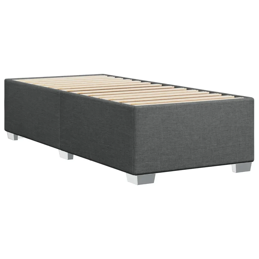Letto singolo | Letto per adulti | Giroletto a Molle con Materasso Grigio Scuro 80x200 cm Tessuto - Image 8