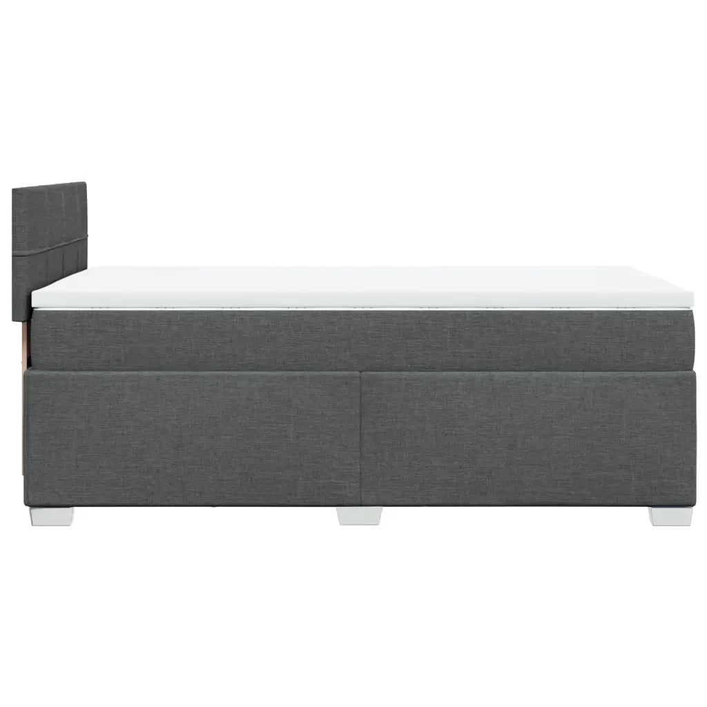 Letto singolo | Letto per adulti | Giroletto a Molle con Materasso Grigio Scuro 80x200 cm Tessuto - Image 5