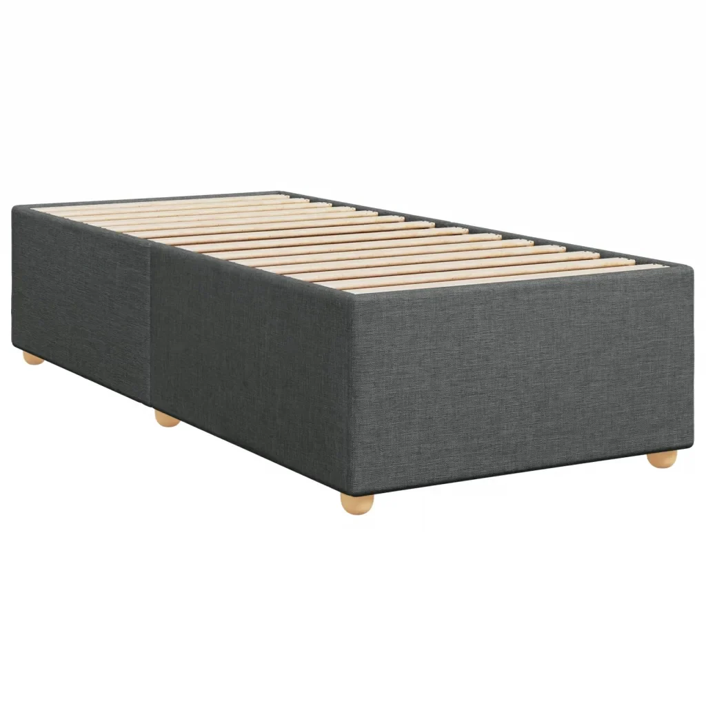Letto singolo | Letto per adulti | Giroletto a Molle con Materasso Grigio Scuro 80x200 cm Tessuto - Image 7