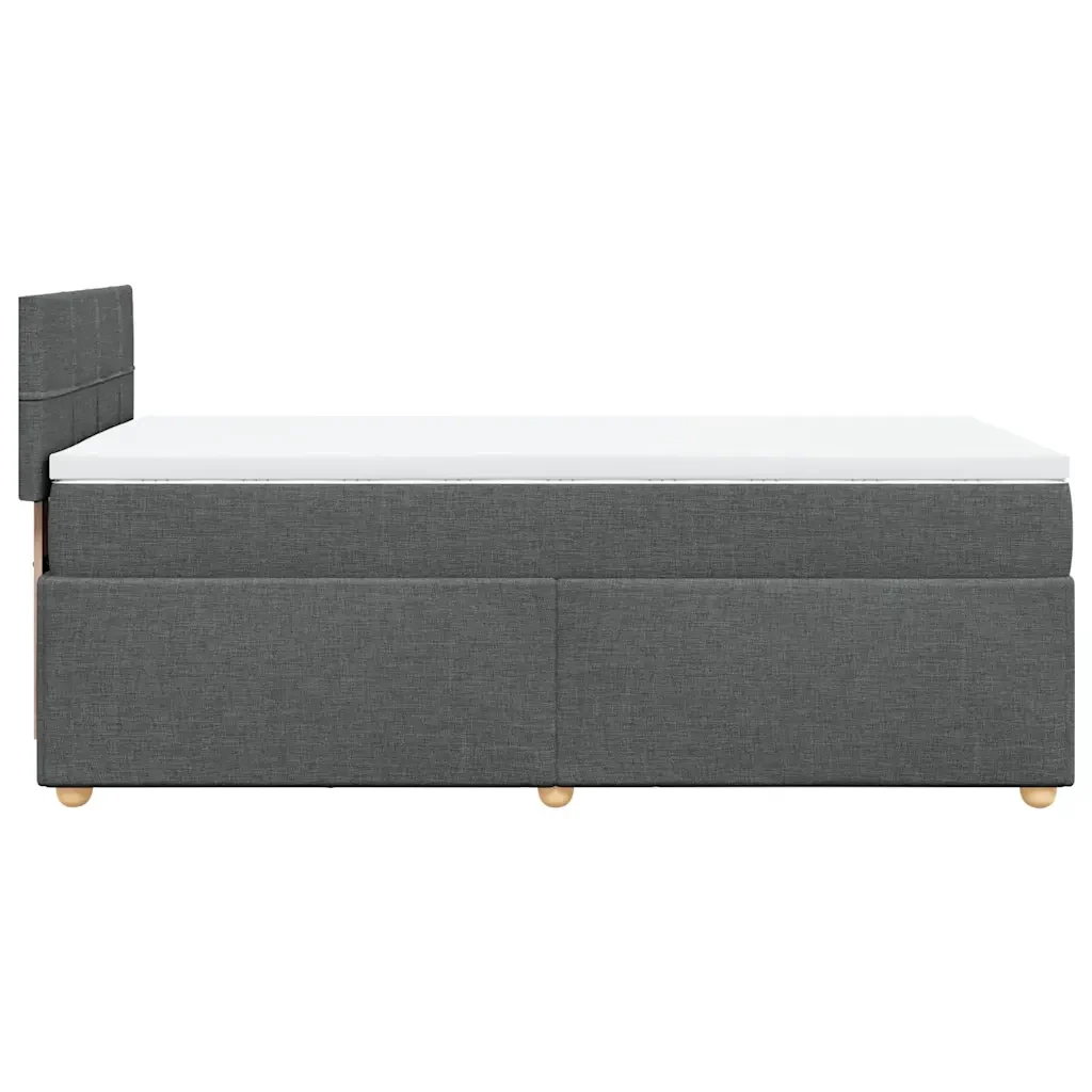 Letto singolo | Letto per adulti | Giroletto a Molle con Materasso Grigio Scuro 80x200 cm Tessuto - Image 5
