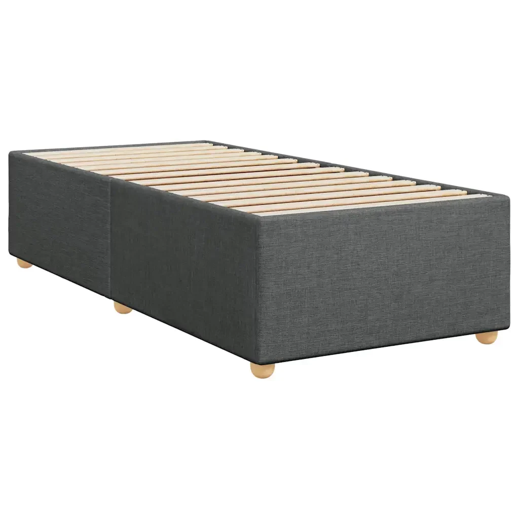 Letto singolo | Letto per adulti | Giroletto a Molle con Materasso Grigio Scuro 80x200 cm Tessuto - Image 7